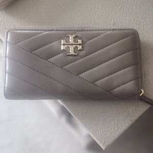 Tory Burch Taupe Quilted Wallet